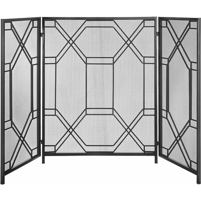 Rosen Fireplace Screen by Uttermost in gold. Made from metal in a traditional style.