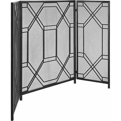 Rosen Fireplace Screen by Uttermost in gold. Made from metal in a traditional style.