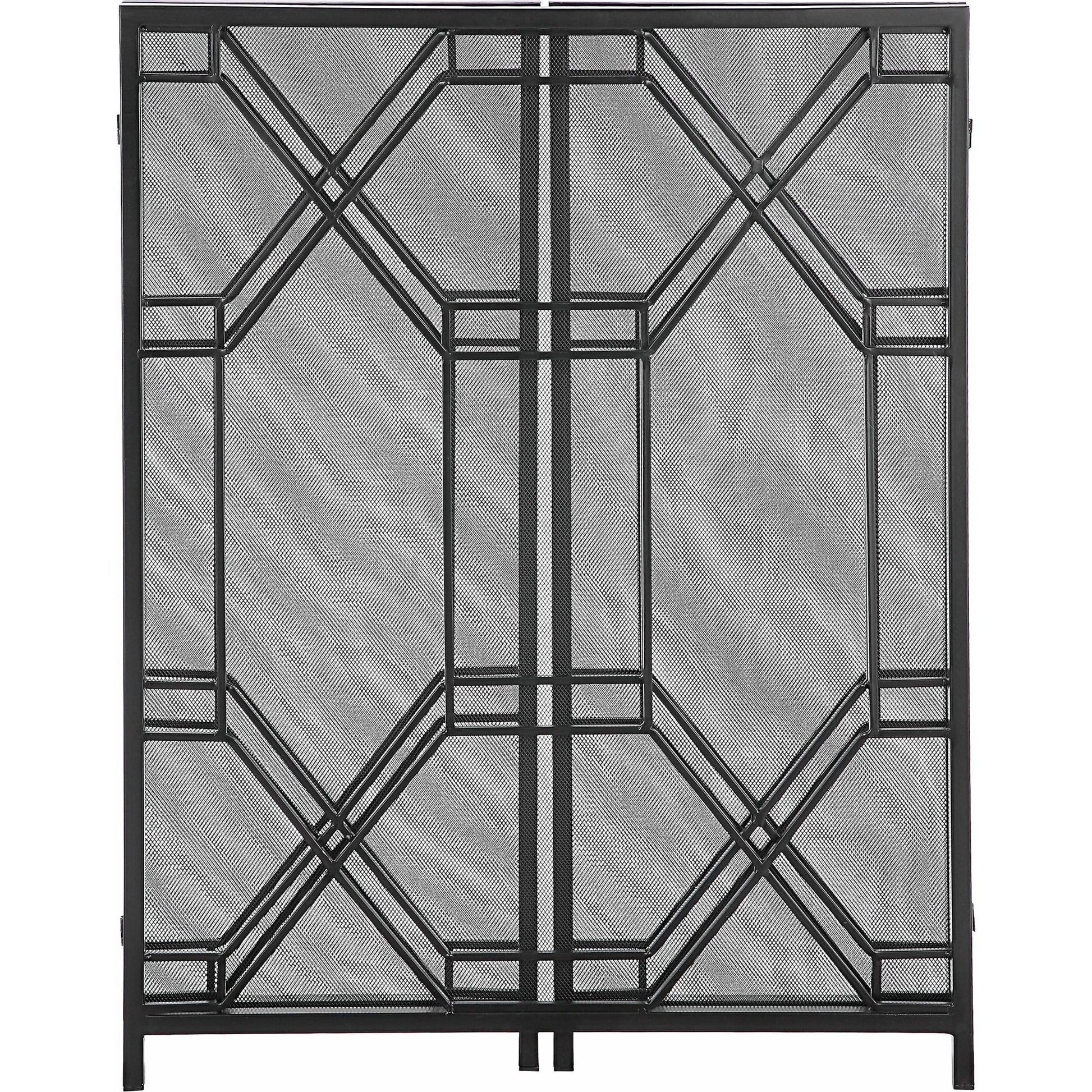 Rosen Fireplace Screen by Uttermost in gold. Made from metal in a traditional style.