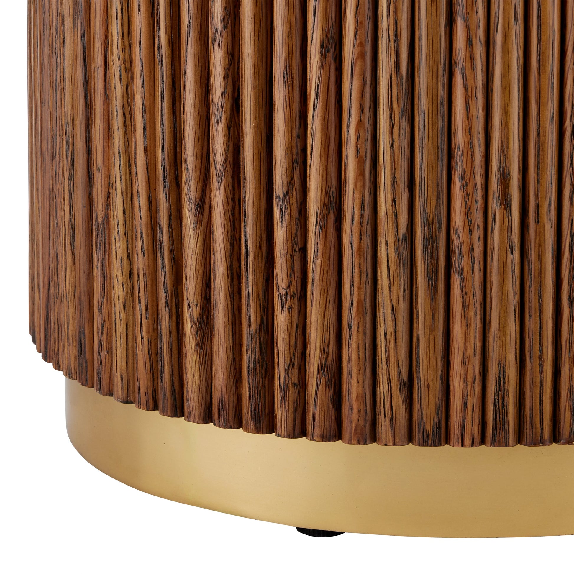 Dakota Cocktail Table by Currey and Company in morel brown, natural, polished brass. Made from oak, crema marfil marble, brass in a modern style.