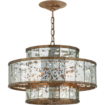 Fantine Chandelier by Currey and Company. Made from wrought iron, glass in a traditional style.