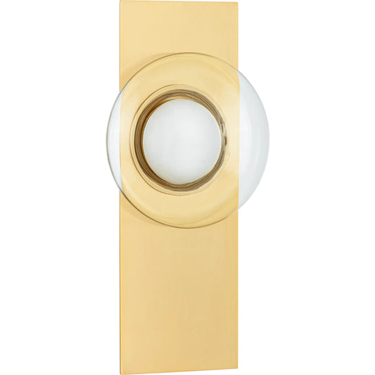 Pound Ridge Wall Sconce by Hudson Valley in aged brass. Made from steel in a unique style.