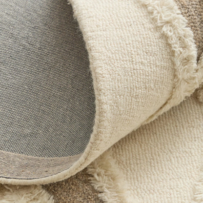 Anica Transitional Geometric Rug - 8008F by Feizy in ivory, taupe, brown. Made from wool in a unique style.