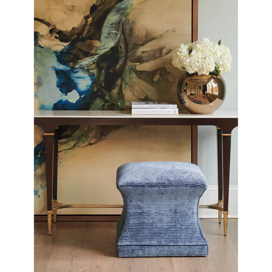 Sutton Ottoman by Lexington in blue, aqua. Made from oak, fabric in a unique style.