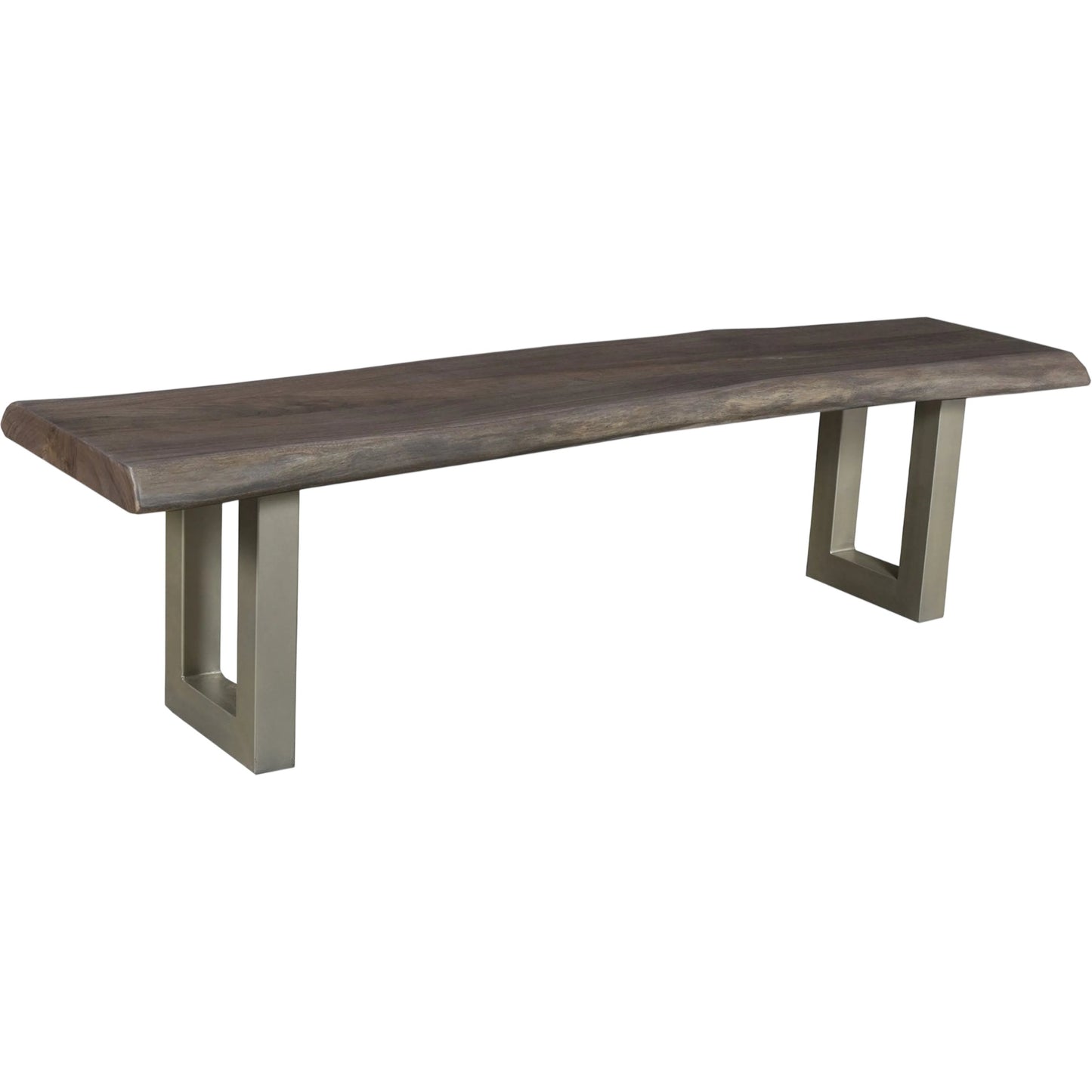 000 SI-2533525 | Primary Silo | Taj Dining Bench by LH Imports in brown and vinegar, acrylic matte, silver, powder coated. Made from acacia in a unique style.