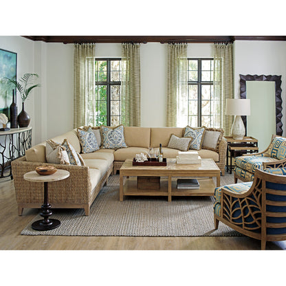 Marshall Stone Top Round End Table by Tommy Bahama Home. Made from unique in a transitional style.