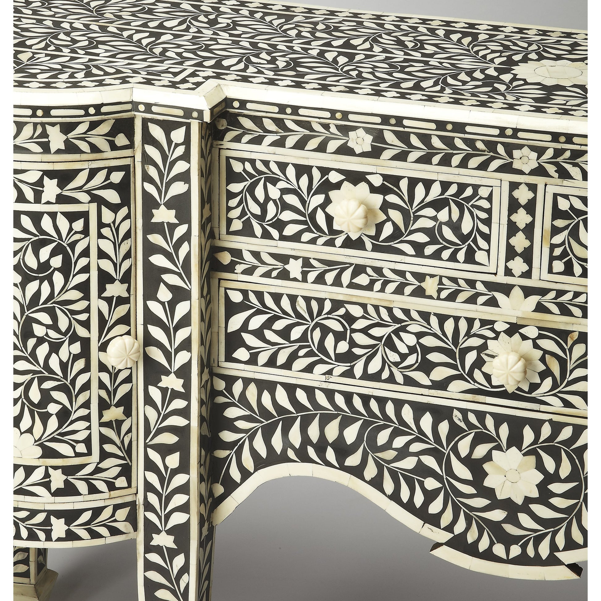 Victoria Buffet by Butler Specialty Company in black and heritage. Made from wood, mdf, bone in a eclectic & global style.
