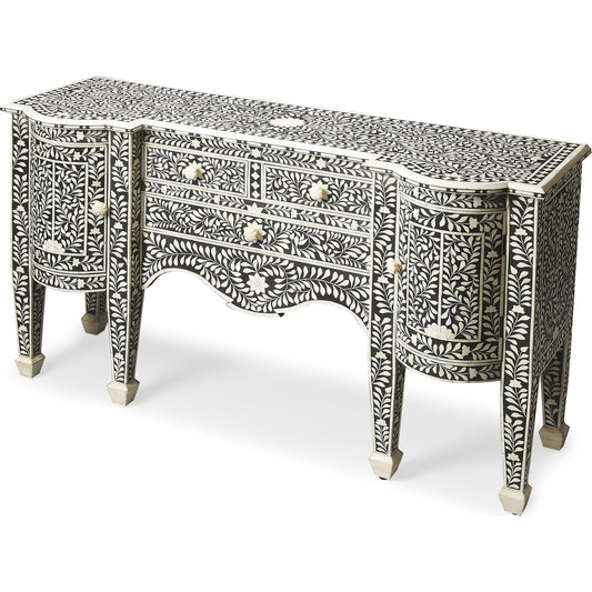 Victoria Buffet by Butler Specialty Company in black and heritage. Made from wood, mdf, bone in a eclectic & global style.