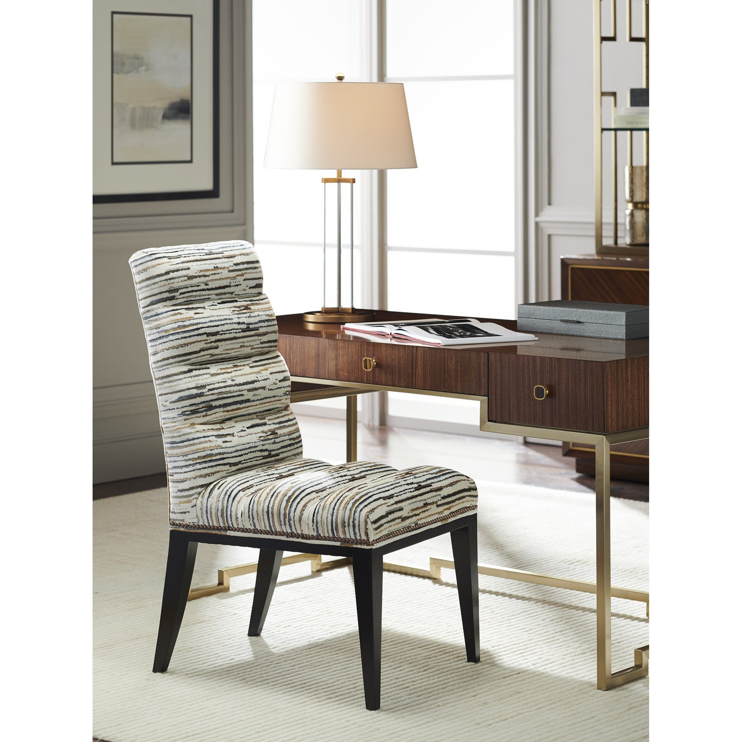 003 SR-835606 | Lifestyle | Raines Chair by Lexington in gray, multi. Made from unique in a transitional style.