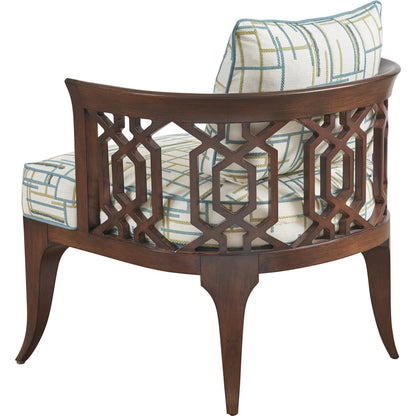 Gatewick Chair by Lexington in gray. Made from mahogany, fabric in a traditional style.