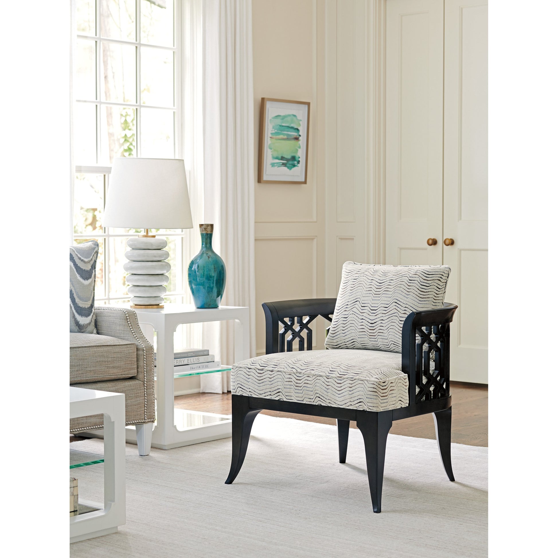 Gatewick Chair Gray by Lexington in gray. Made from unique in a coastal style.