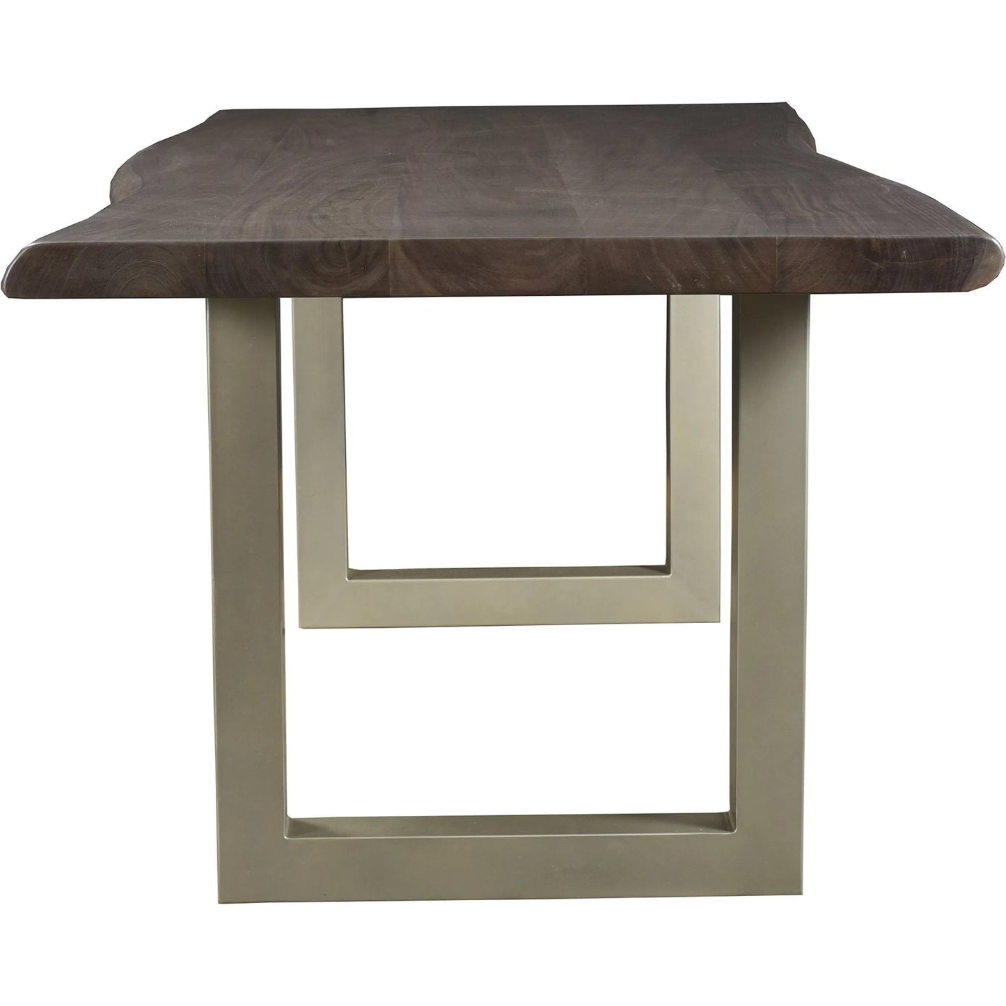 004 SI-2533524 | Additional Silo | Taj Dining Table by LH Imports in brown and vinegar, acrylic matte, silver, powder coat. Made from acacia, iron in a unique style.