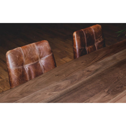 Taj Dining Table by LH Imports in brown and vinegar, acrylic matte, silver, powder coat. Made from acacia, iron in a unique style.