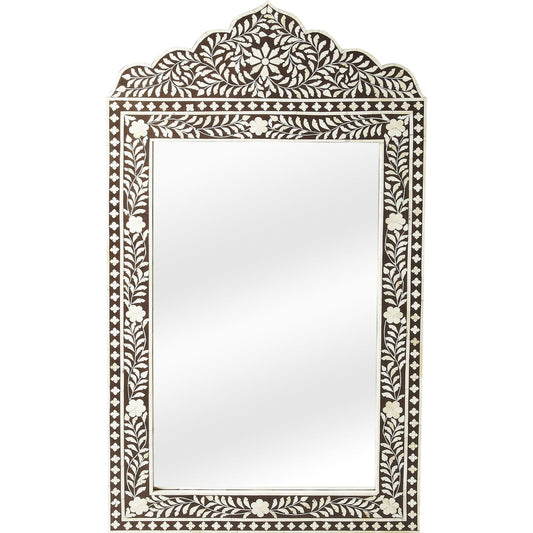 Victoria Black Bone Inlay Wall Mirror by Butler Specialty Company in dark brown and heritage. Made from mdf, bone in a eclectic & global style.