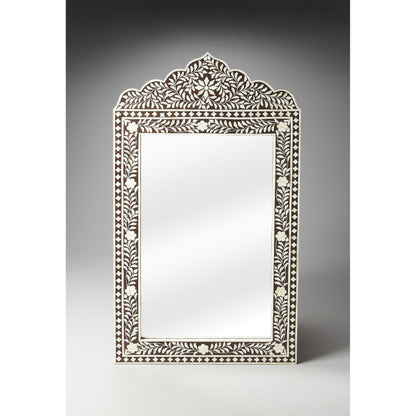 Victoria Black Bone Inlay Wall Mirror by Butler Specialty Company in dark brown and heritage. Made from mdf, bone in a eclectic & global style.