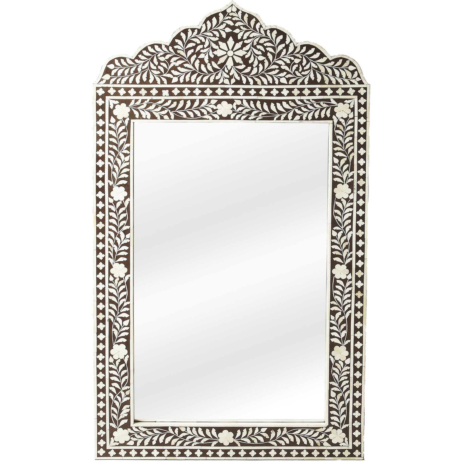 Victoria Black Bone Inlay Wall Mirror by Butler Specialty Company in dark brown and heritage. Made from mdf, bone in a eclectic & global style.