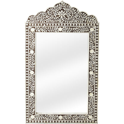 Victoria Black Bone Inlay Wall Mirror by Butler Specialty Company in dark brown and heritage. Made from mdf, bone in a eclectic & global style.
