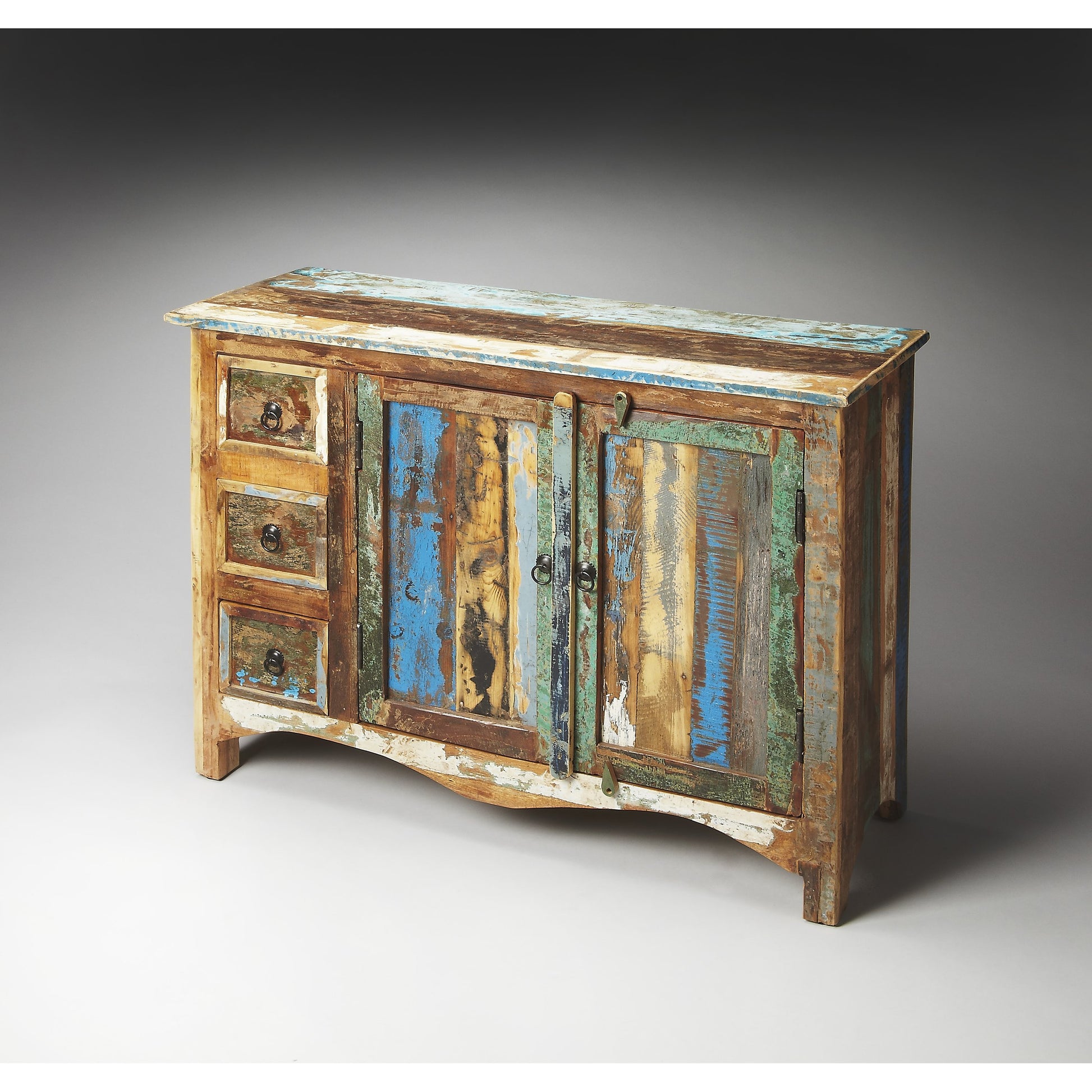 Reverb Rustic Sideboard by Butler Specialty Company in assorted and artifacts. Made from assorted old collected, re-cycled wood in a cottage & farmhouse style.