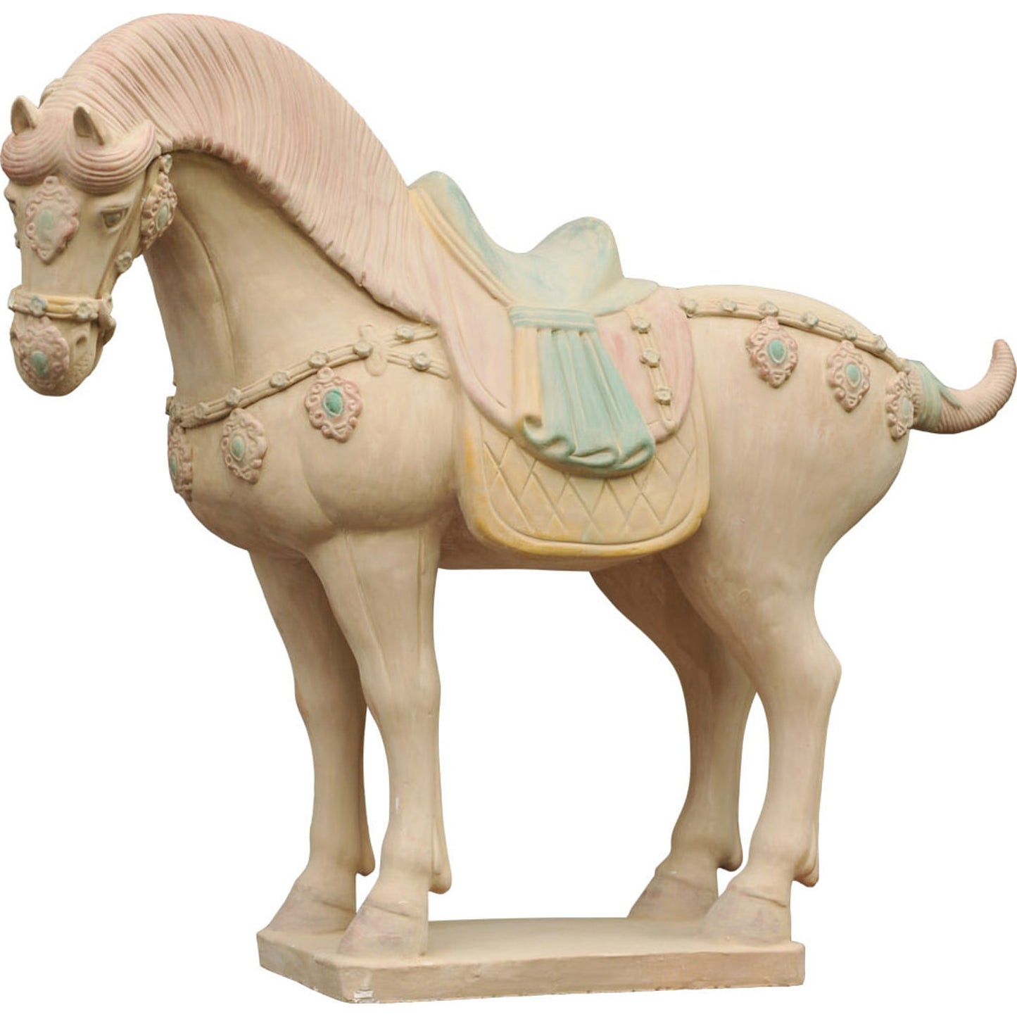 001 S-301718 | Primary Silo | Tang Saddled Horse by Emissary in buff. Made from unique in a eclectic & global style.