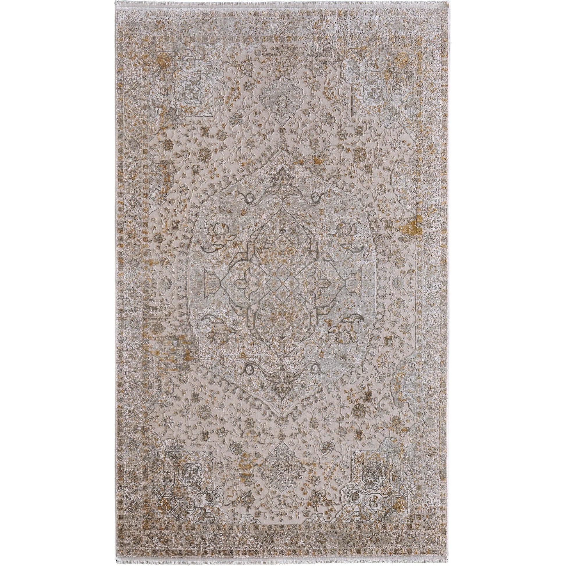Cadiz Traditional 86639T0F Rug by Feizy in ivory, gray, gold. Made from viscose, acrylic in a unique style.