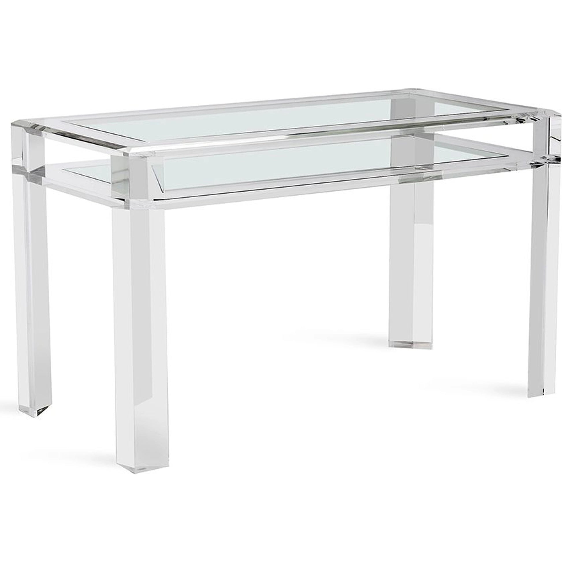 Surrey Desk by Interlude Home in clear, clear glass. Made from acrylic, glass in a modern style.