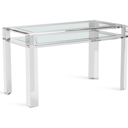 Surrey Desk by Interlude Home in clear, clear glass. Made from acrylic, glass in a modern style.