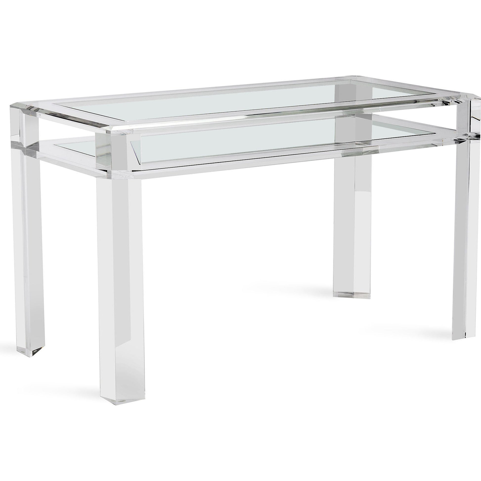 Surrey Desk by Interlude Home in clear, clear glass. Made from acrylic, glass in a modern style.