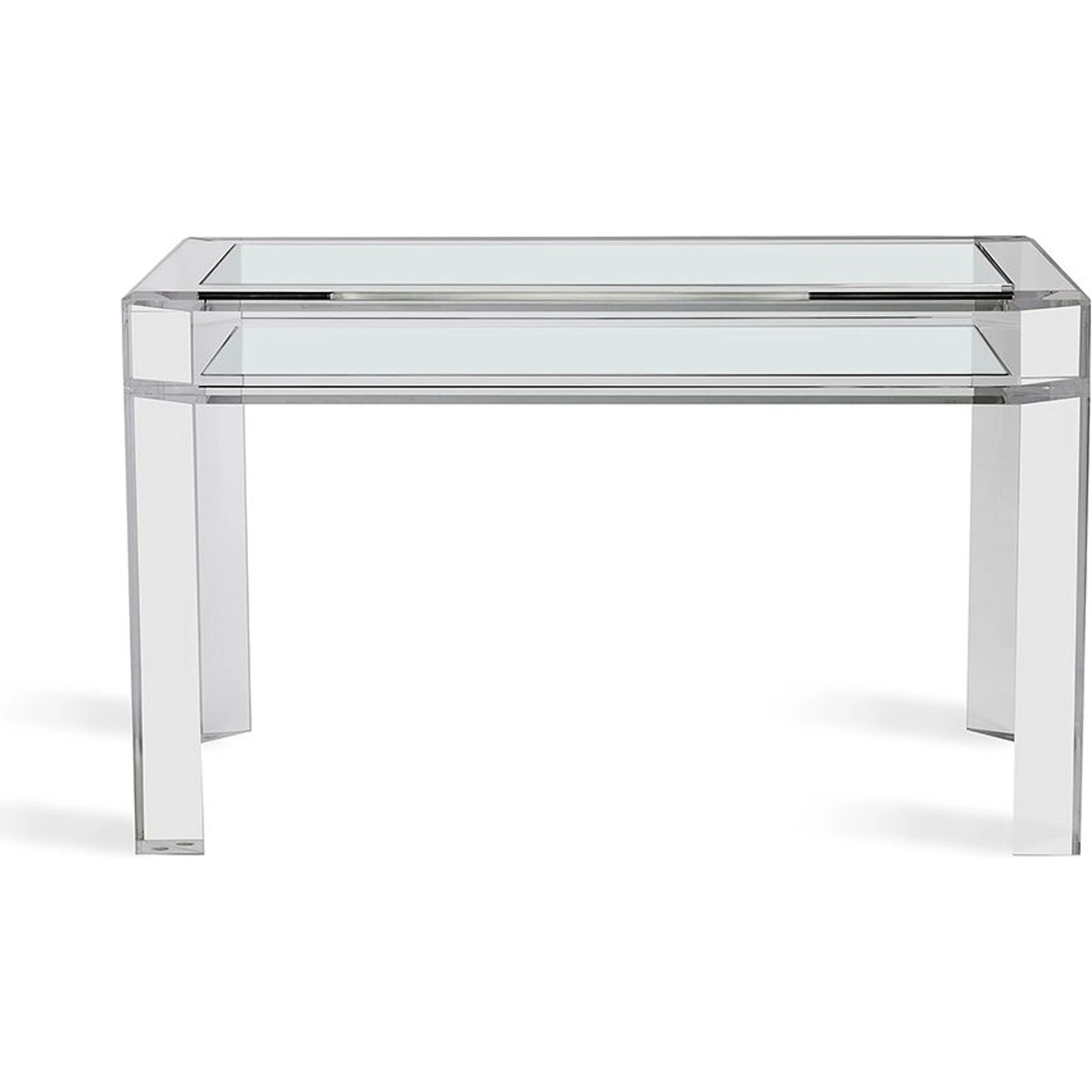 Surrey Desk by Interlude Home in clear, clear glass. Made from acrylic, glass in a modern style.