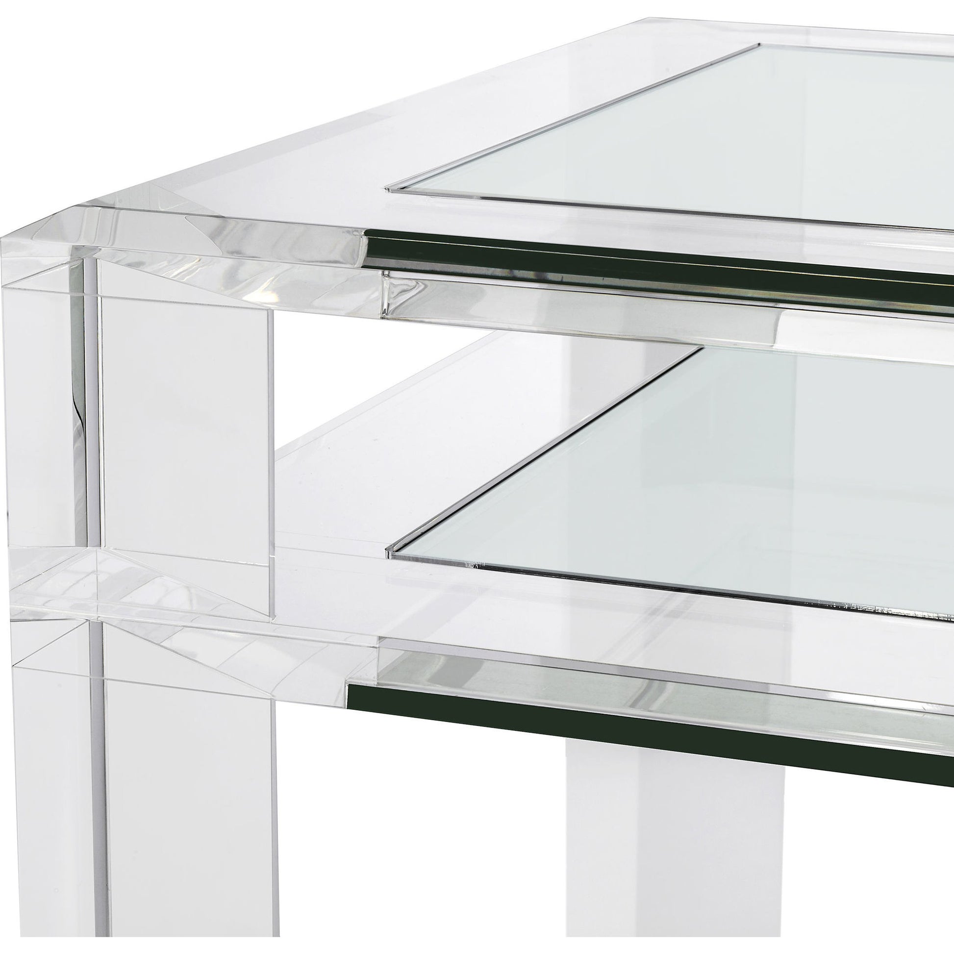 Surrey Desk by Interlude Home in clear, clear glass. Made from acrylic, glass in a modern style.