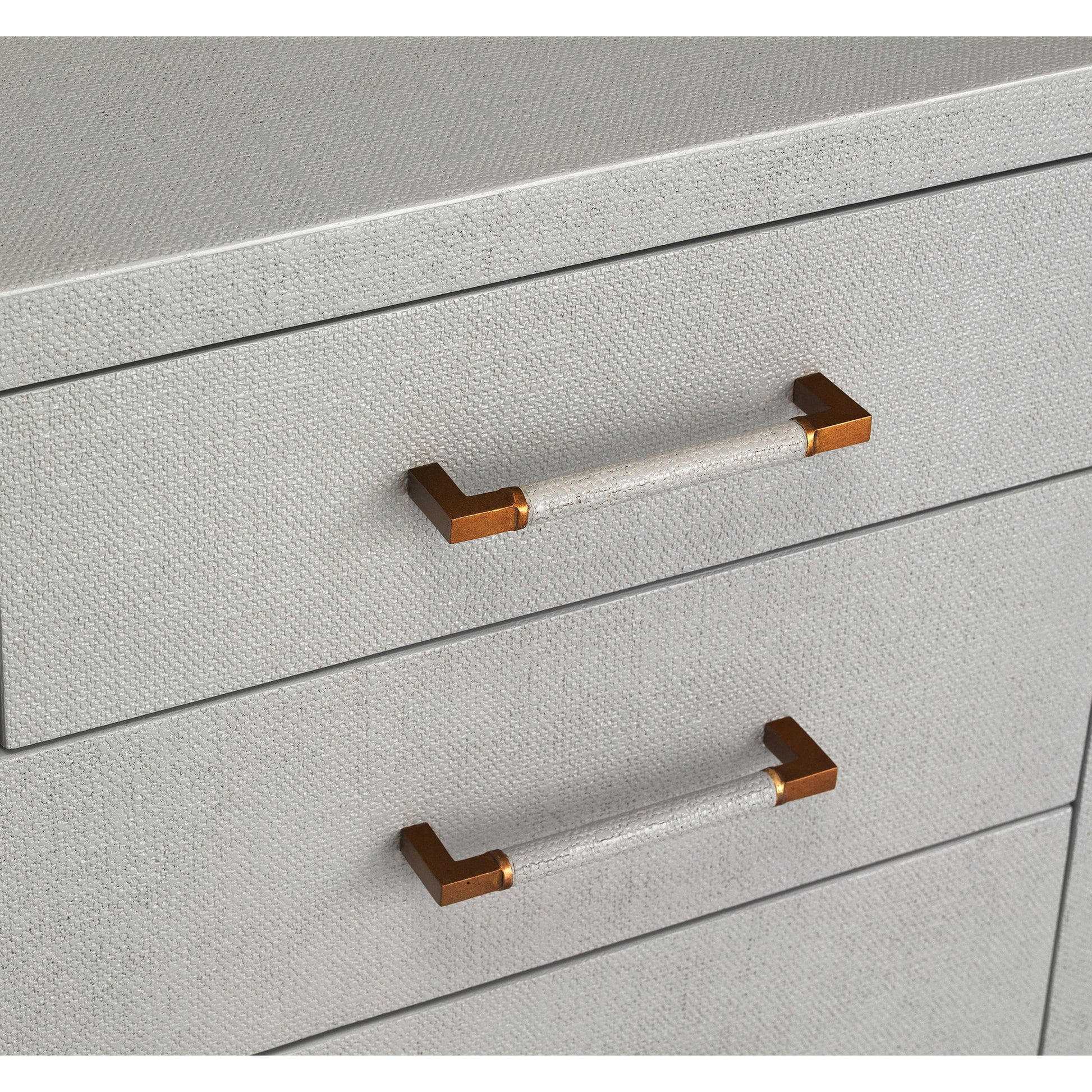 Taylor Chest by Interlude Home in natural white, champagne silver. Made from wood, faux linen, metal in a modern style.