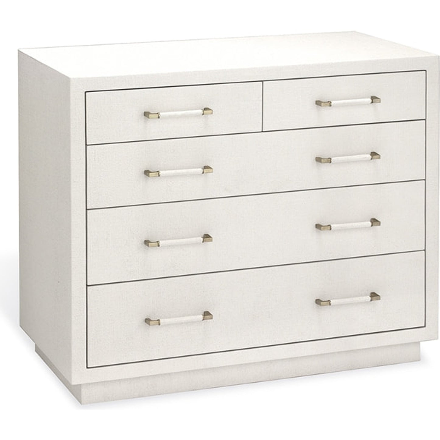 001 S-299673 | Primary Silo | Taylor Chest by Interlude Home in natural white, champagne silver. Made from wood, faux linen, metal in a modern style.