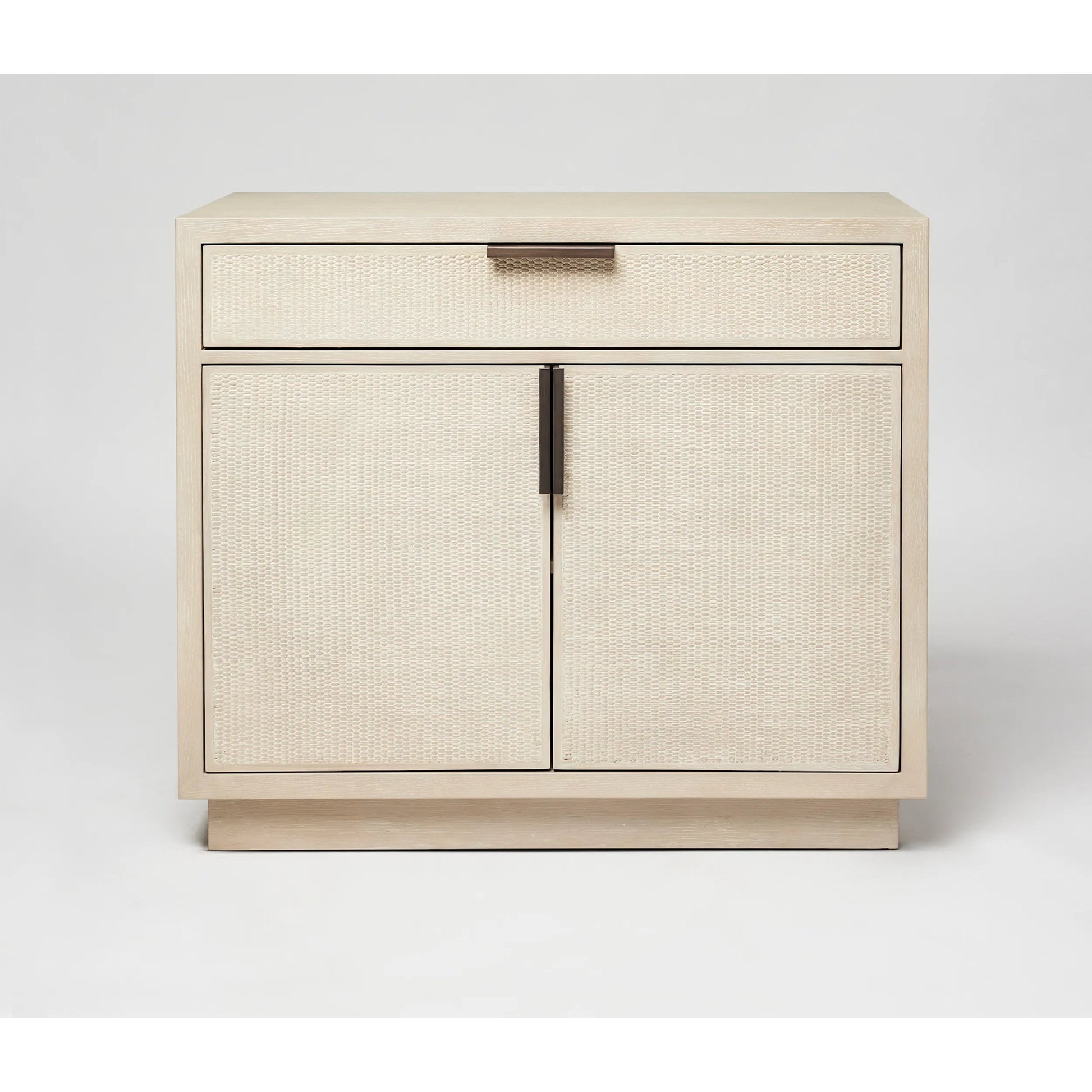 Holmes Occasional Chest by Interlude Home in cliffside, vintage bronze. Made from oak, rattan, metal in a transitional style.