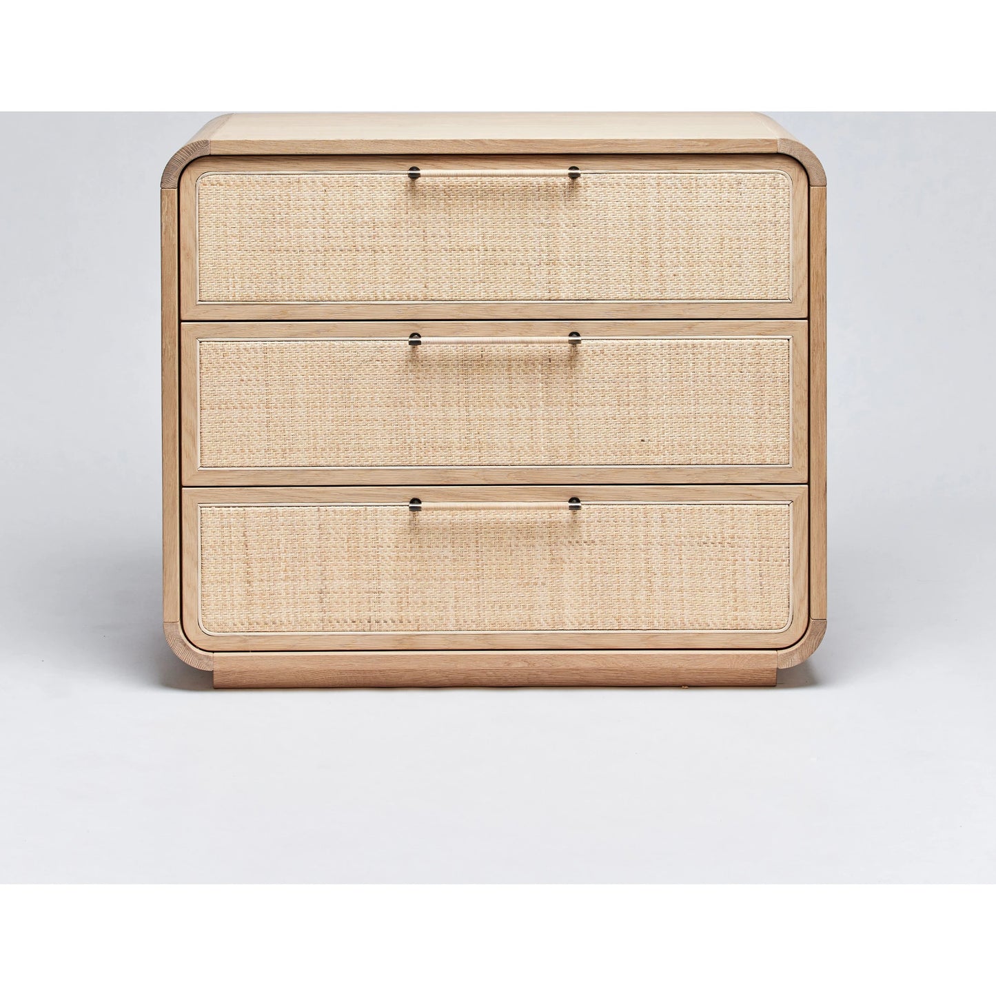 002 SI-2130786 | Additional Silo | Marsh 3 Drawer Chest by Interlude Home in pale natural, blonde, dark antique bronze. Made from oak, rattan, metal in a cottage & farmhouse style.