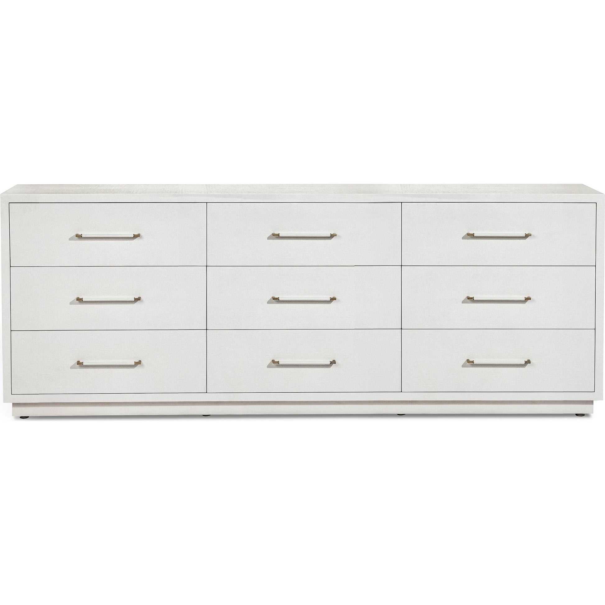 Taylor 9 Drawer Chest by Interlude Home in white and natural white. Made from wood in a transitional style.