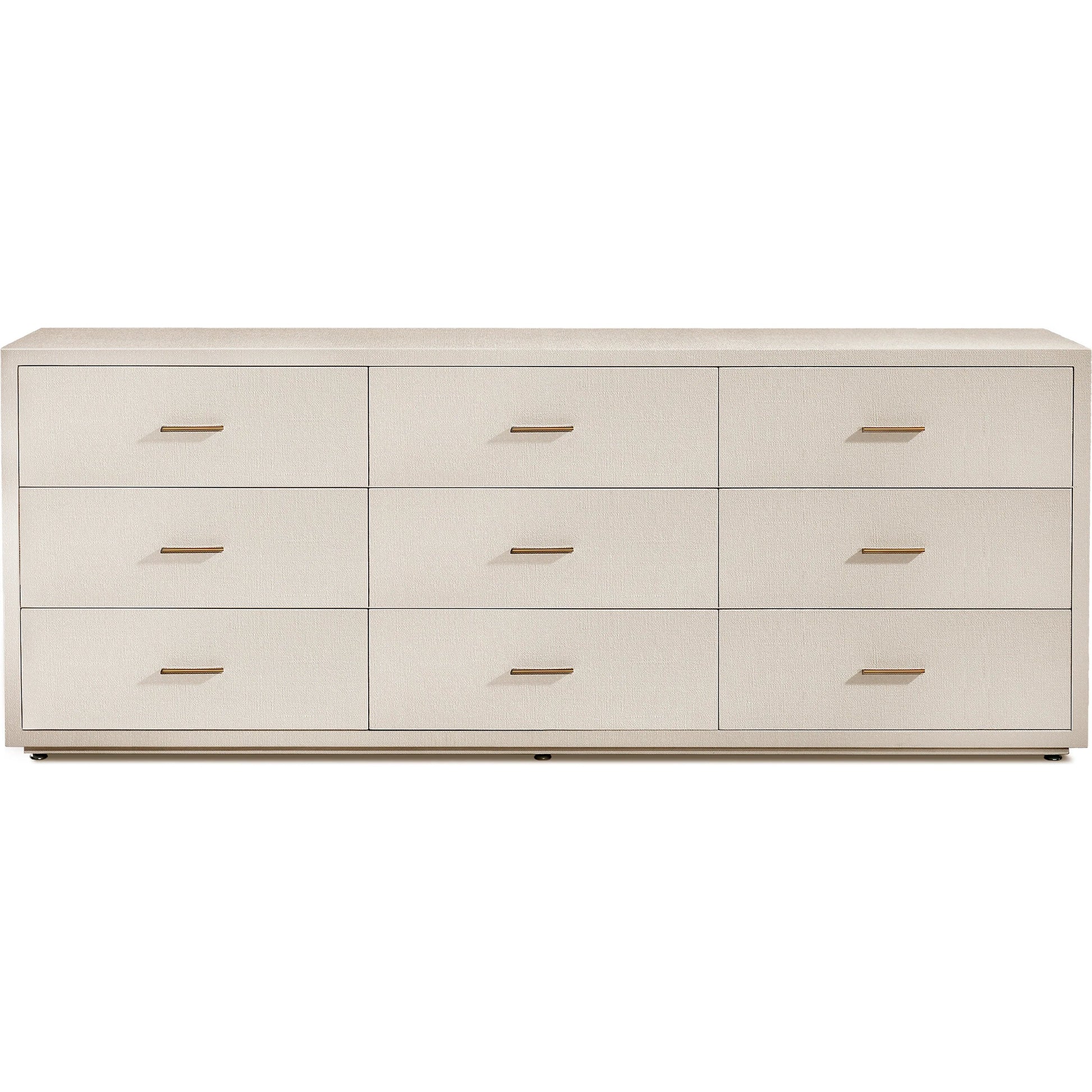 Livia 9 Drawer Chest by Interlude Home in beige and caribbean sand. Made from wood in a transitional style.