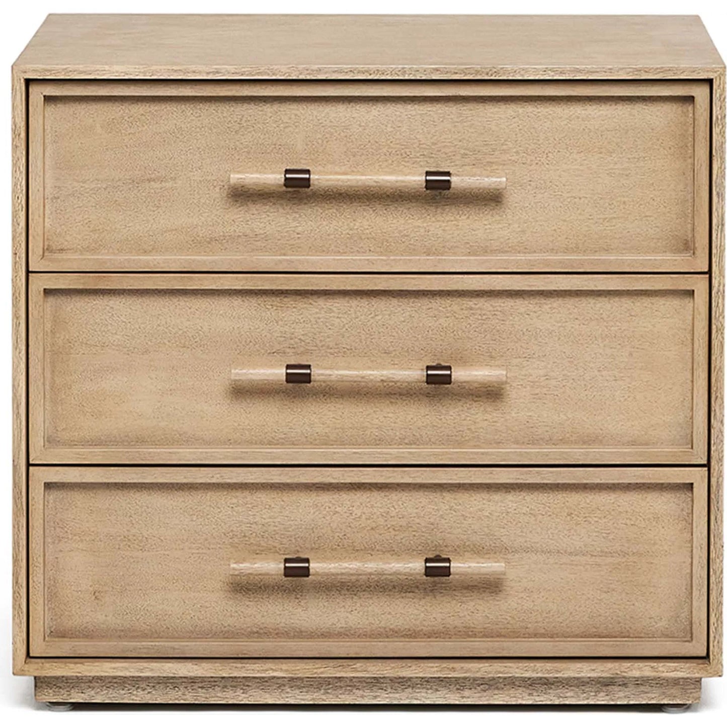 002 SI-2374517 | Additional Silo | Clement Small Bedside Chest by Interlude Home in washed taupe, brushed brass. Made from mahogany, faux horn, metal in a transitional style.