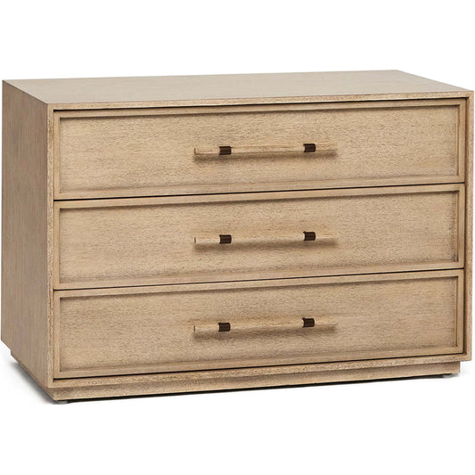 Clement Bedside Chest by Interlude Home in washed taupe, brushed brass. Made from mahogany, faux horn, metal in a unique style.