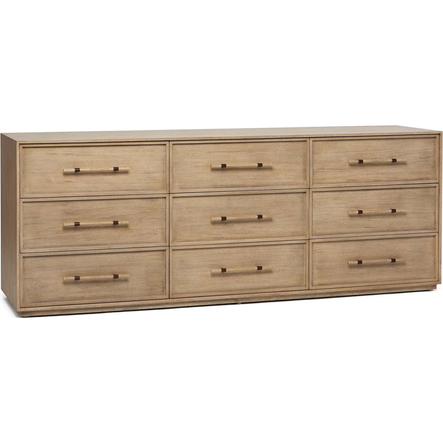 001 SI-2374515 | Primary Silo | Clement 9 Drawer Chest by Interlude Home in washed taupe, brushed brass. Made from mahogany, faux horn, metal in a transitional style.
