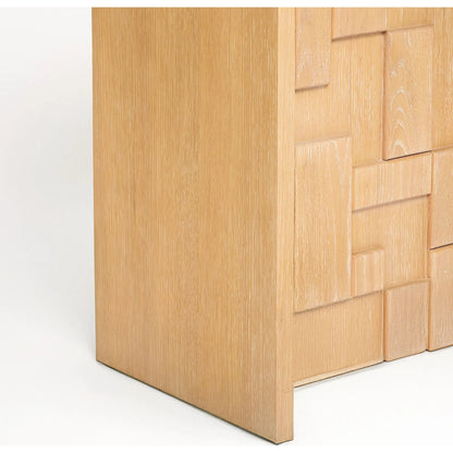 Louise Occasional Chest by Interlude Home in saddle. Made from oak in a transitional style.