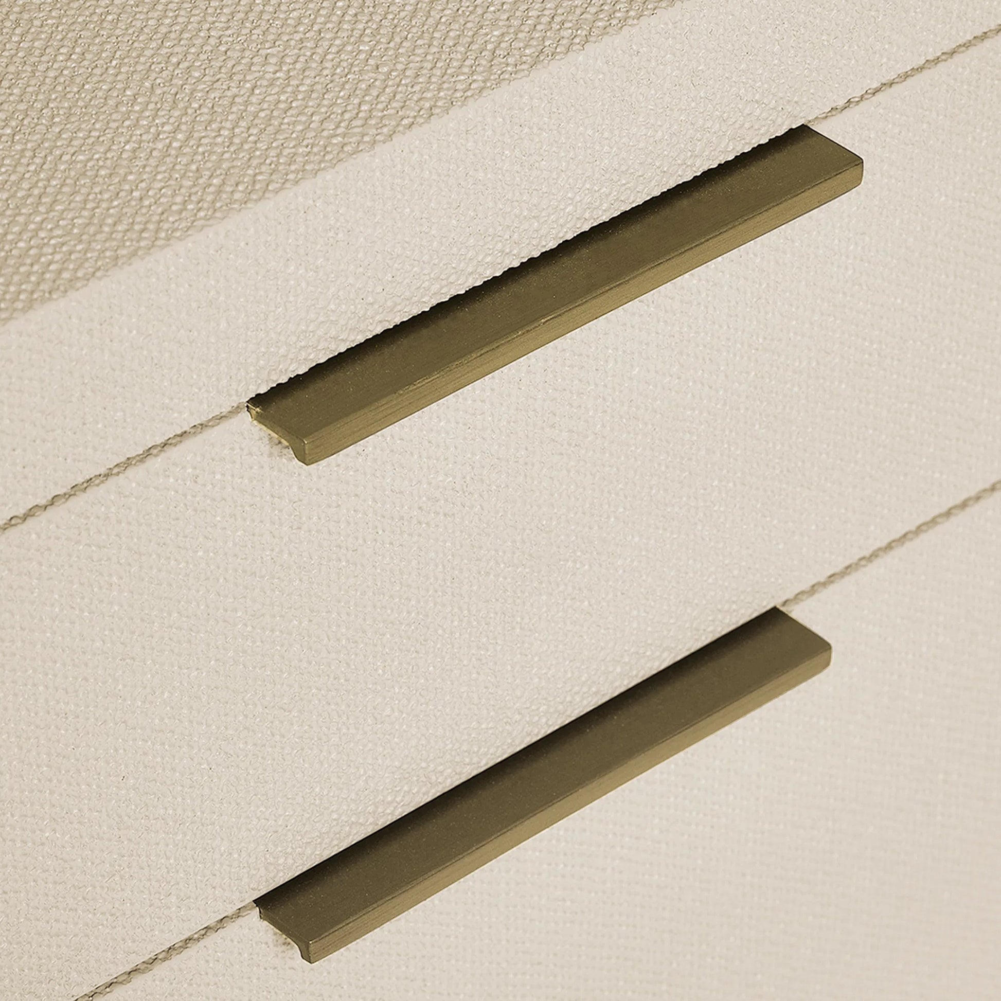 Montaigne Tall Bedside Chest by Interlude Home. Made from wood, faux linen, metal in a transitional style.