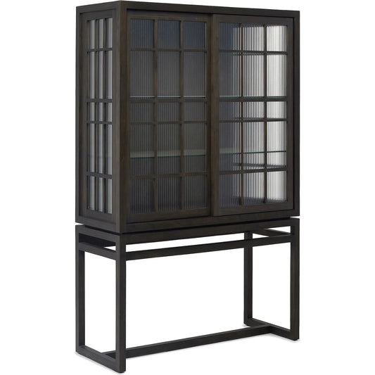 Hadley Cabinet by Interlude Home in cinder. Made from oak, glass in a transitional style.