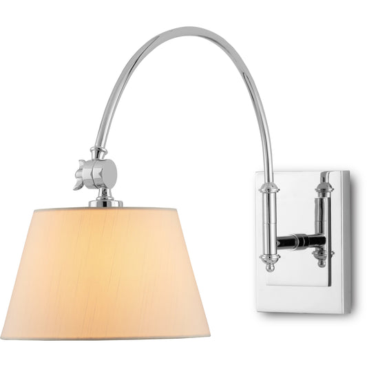Ashby Swing-Arm Wall Sconce by Currey and Company. Made from metal in a modern style.