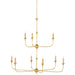 Nottaway Two-Tier Chandelier by Currey and Company. Made from wrought iron in a traditional style.