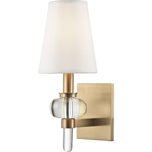 Luna Wall Sconce by Hudson Valley. Made from brass in a transitional style.