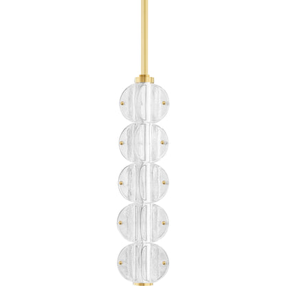 Lindley 5 Light Pendant by Hudson Valley. Made from brass in a transitional style.