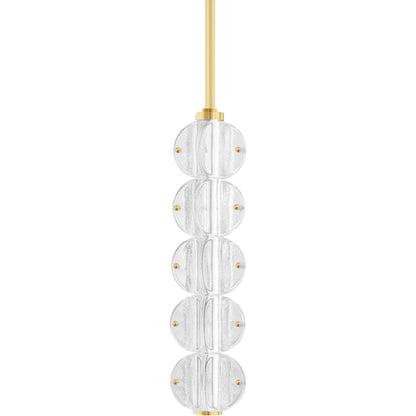 Lindley 5 Light Pendant by Hudson Valley. Made from brass in a transitional style.