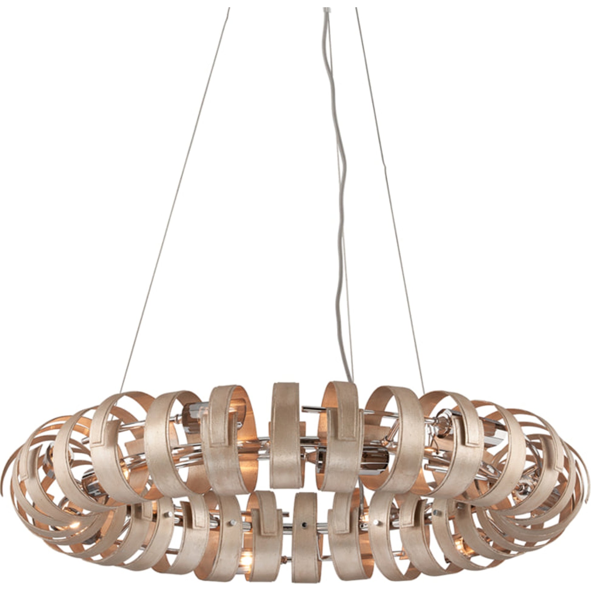 Recoil Pendant by Corbett in textured antique silver leaf. Made from hand-worked iron in a modern style.