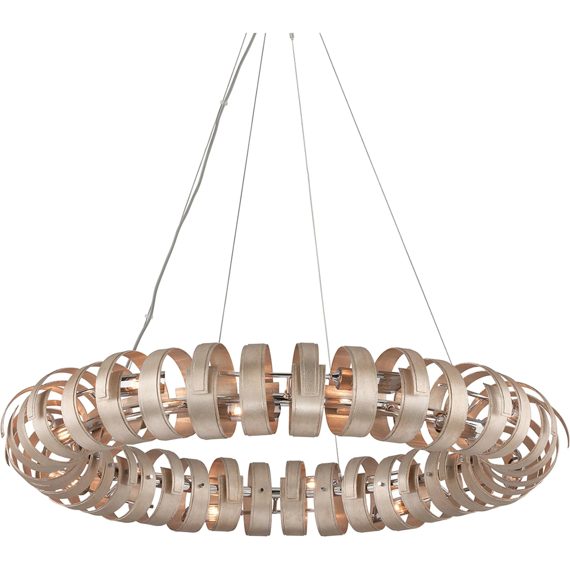 Recoil Pendant by Corbett in textured antique silver leaf. Made from hand-worked iron in a modern style.