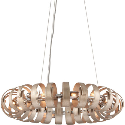 Recoil Pendant by Corbett in textured antique silver leaf. Made from hand-worked iron in a modern style.