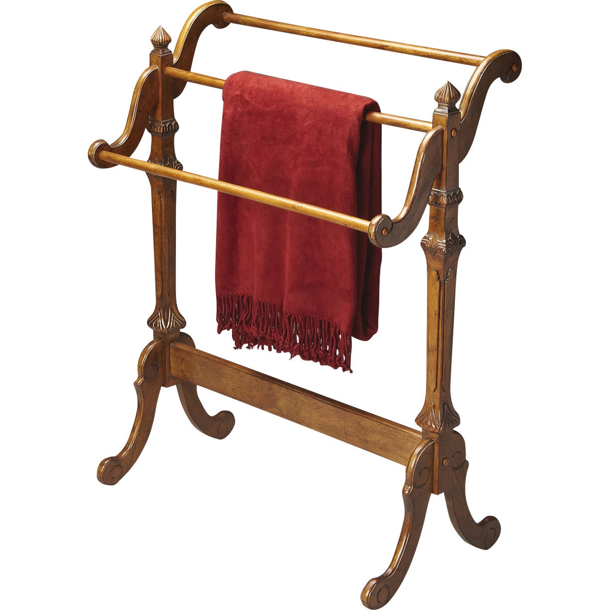 Newhouse Blanket Stand by Butler Specialty Company. Made from rubberwood solids, resin in a traditional style.